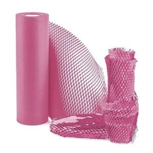 Fragile Packing Supplies 12.5" x 210 ft - Pink; Package Breakable > Bubble Wrap